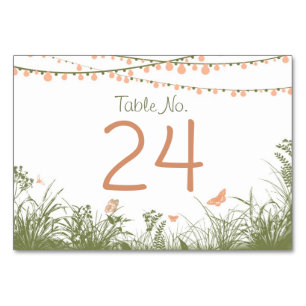 Chaîne Lumières Fleur sauvage Numéro de table Cart