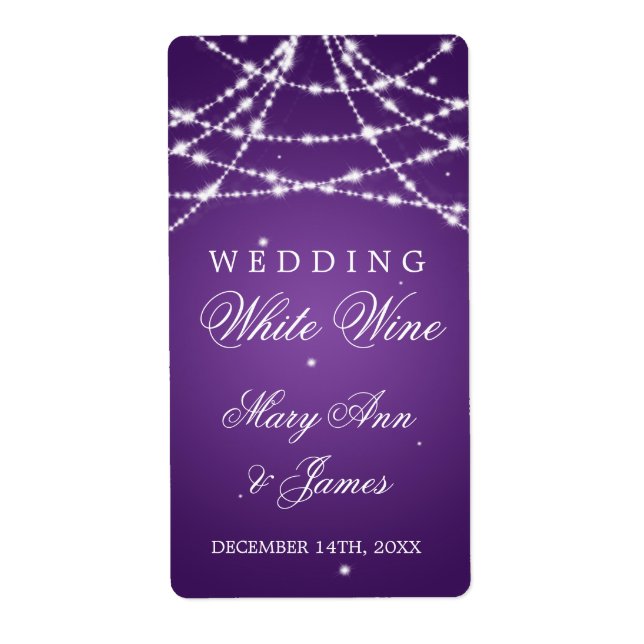 Chaîne mariage de Étiquette de vin mousseux violet (Devant)