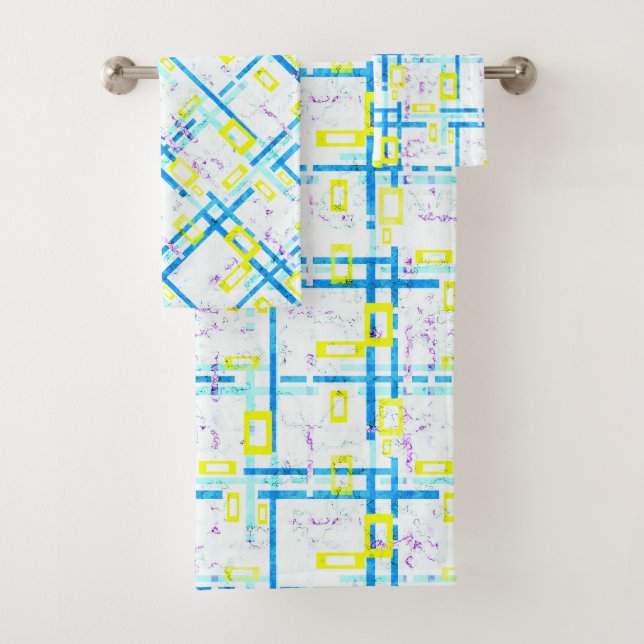 Chaîne rectangulaire de couleurs vives géométrique (En situation)