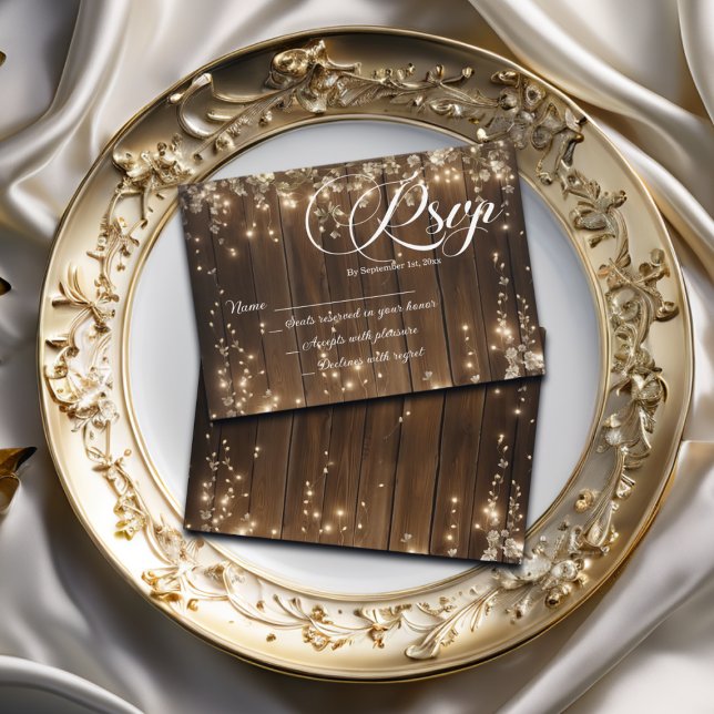 Chaîne rustique éclaire Blanc Floral Mariage RSVP (Créateur téléchargé)