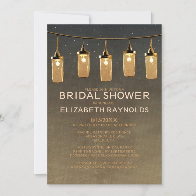 Chaîne rustique éclaire les invitations de douche  (Devant)