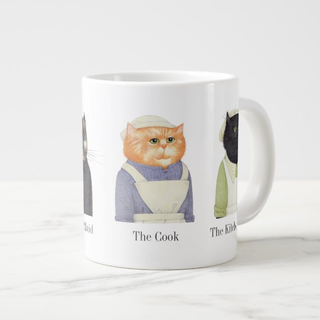 CHAÎNES DE DAME Grosse Mug blanc + Texte (Devant droit)