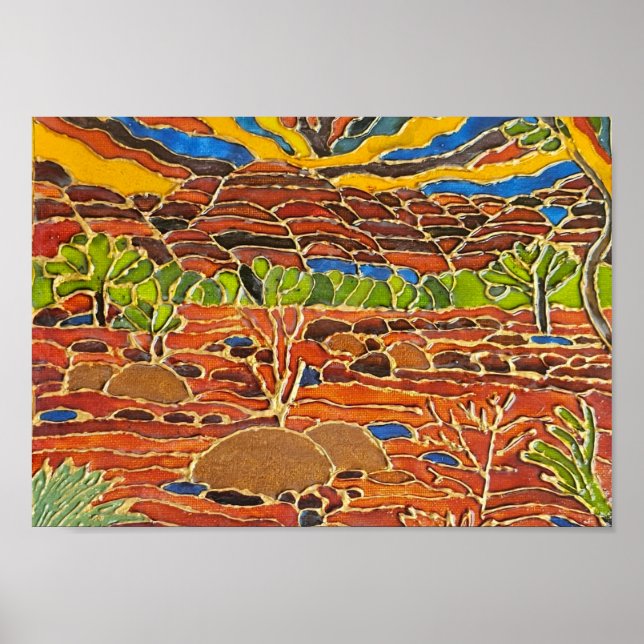 Chaînes de Terre Rouge – Impression d'art de paysa (Devant)