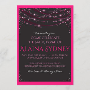 CHAÎNES D'ÉTOILES Invitation Bat mitzvah