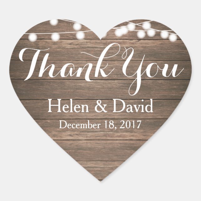 Chaînes légères Merci Mariage Faveur Stickers (Devant)