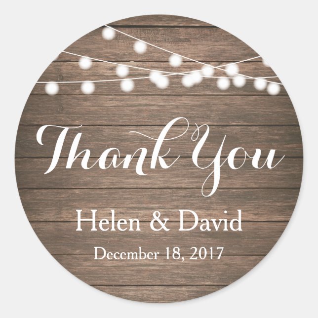 Chaînes légères Merci Mariage Faveur Stickers (Devant)