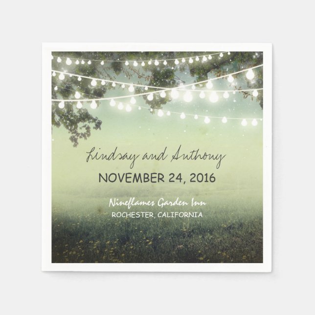 Chaînes luminaires serviettes en papier rustique (Devant)