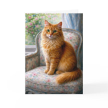 Chaise de grand-mère, carte de chat vierge