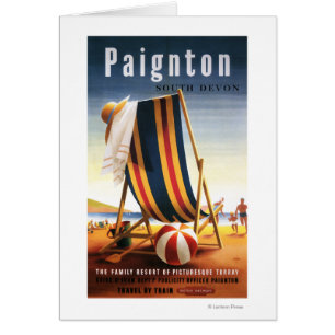 Chaise de plage de chemins de fer et affiche