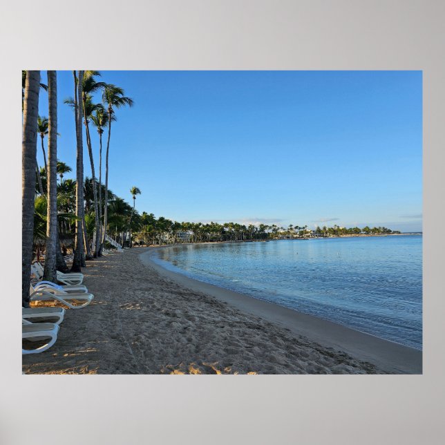 Chaise longue, affiche de plage (Devant)