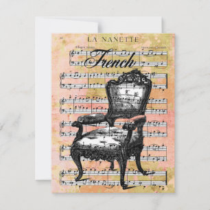 Chaise vintage et Invitations de musique