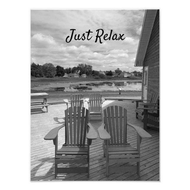 Chaises Adirondack noir et blanc  Photo Impression (Devant)