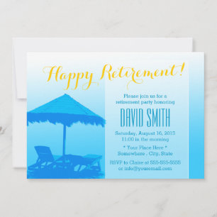 Chaises de plage Bleu Invitations de la partie de