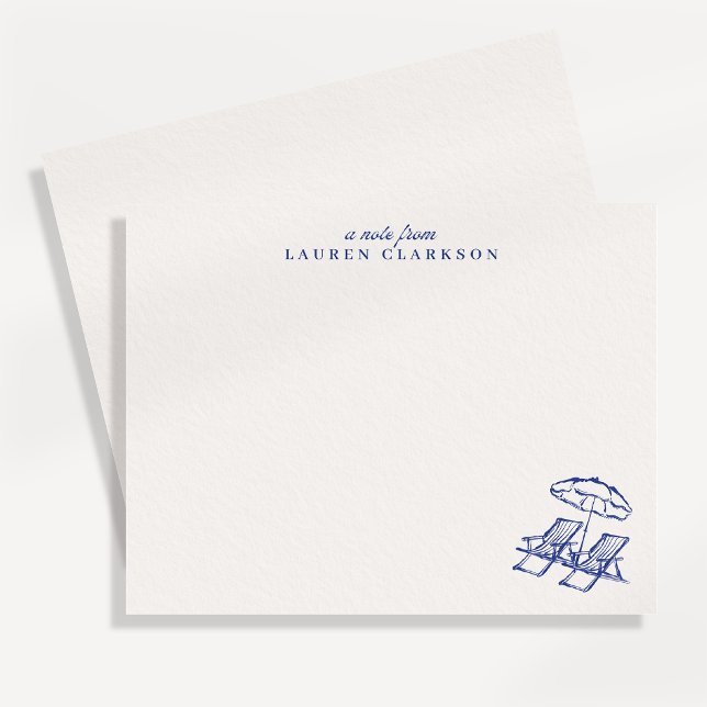 Chaises de plage côtière Carte de note de paraplui (Créateur téléchargé)