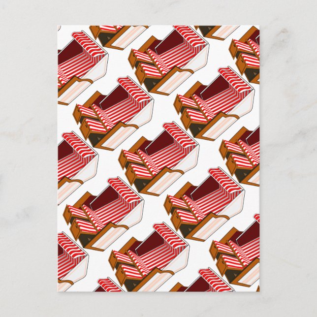 Chaises De Plage Rouge Et Blanc Carte Postale À Th (Devant)