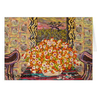 "Chaises du papier peint w/Two de poulet," par