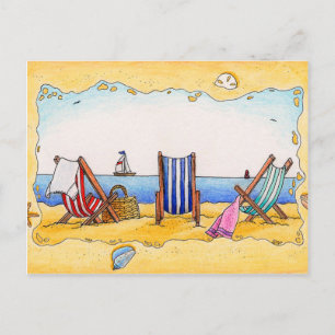 Chaises longues - Carte postale