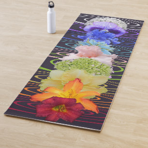Chakra fleurit le tapis de yoga