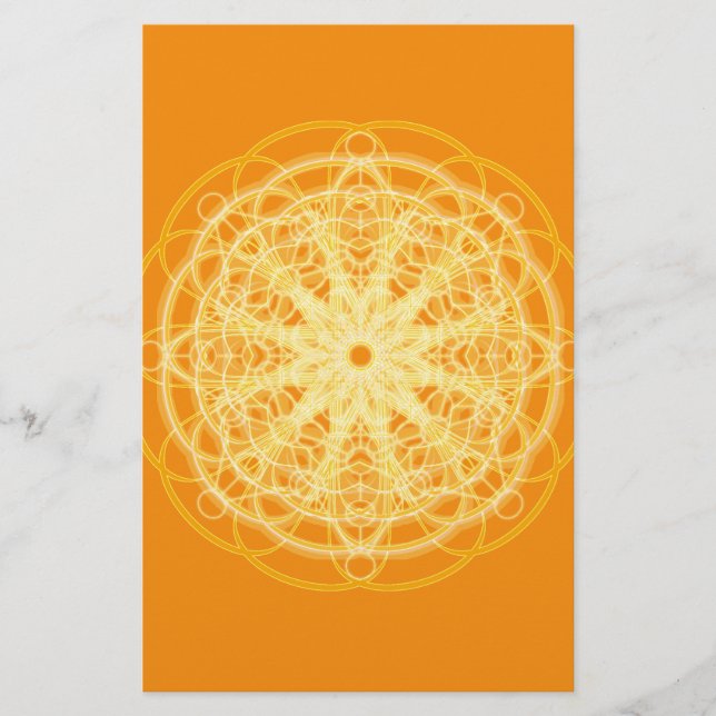 Chakra Mandala Géométrie Sacrée Bright Orange (Devant)