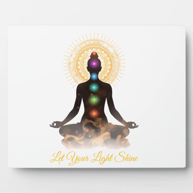 Chakra Silhouette Tabletop Plaque with Easel  (Devant)