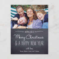 Chalboard Look Christmas Carte postale