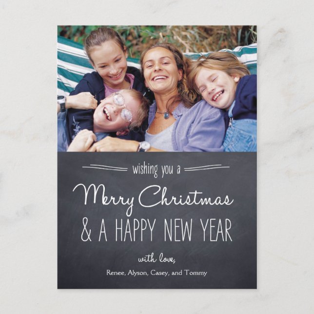 Chalboard Look Christmas Carte postale (Devant)
