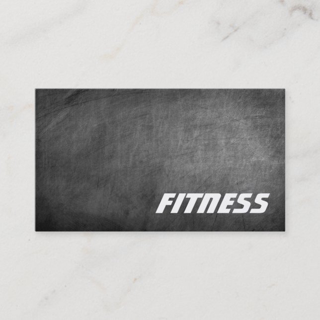 Chalboard tendance Gris Fitness Sport Carte de vis (Devant)