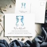 Chalet d'aquarelle Changement d'adresse Cartes pos<br><div class="desc">Faites savoir à tout le monde que vous avez déménagé avec ce charmant changement d’adresse de cheval de mer d’aquarelle. Doté d'un bleu océanique délicat et d'un hippocampe peint à la main, cette carte postale apporte une touche côtière fantaisiste à votre faire-part en mouvement. Parfait pour les délocalisations en Floride,...</div>