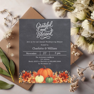 Chalet de citrouille béni Thanksgiving invitation
