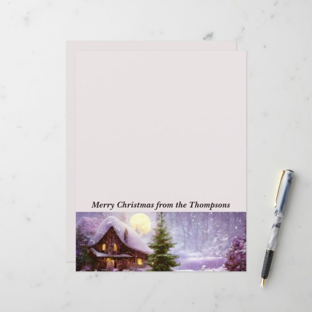 Chalet de Noël en hiver (Devant/Arrière en situation)