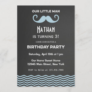Chalet Invitation d'anniversaire Mustache