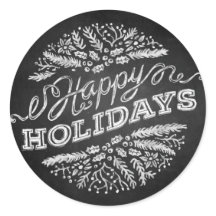 Chalet manuscrit Happy Holidays Stickers