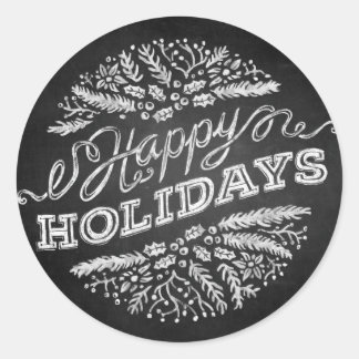 Chalet manuscrit Happy Holidays Stickers