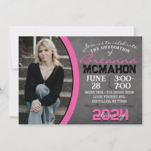 Chalet rose chaud Graduation Photo Invitation