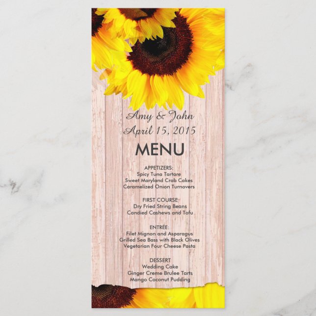 Chalet tournesol menu mariage tournesol4 (Devant)