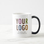 Chaleur Chauffage magique Mug personnalisé Logo d'<br><div class="desc">Personnalisez facilement cette tasse magique avec le logo de votre entreprise et le texte personnalisé. Il s'agit d'une tasse qui change de couleur sensible à la chaleur et qui ressemble d'abord à une tasse noire, mais lorsque du liquide chaud est ajouté, votre conception est révélée. Les tasses personnalisées font une...</div>