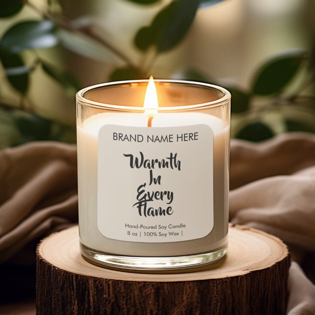Chaleur dans chaque flamme | Étiquettes de bougies (Créateur téléchargé)