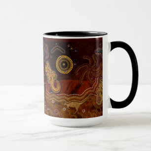 "Chaleur du désert" Mug australien de style aborig