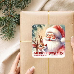 Chaleureux autocollant personnalisé de Père Noël e
