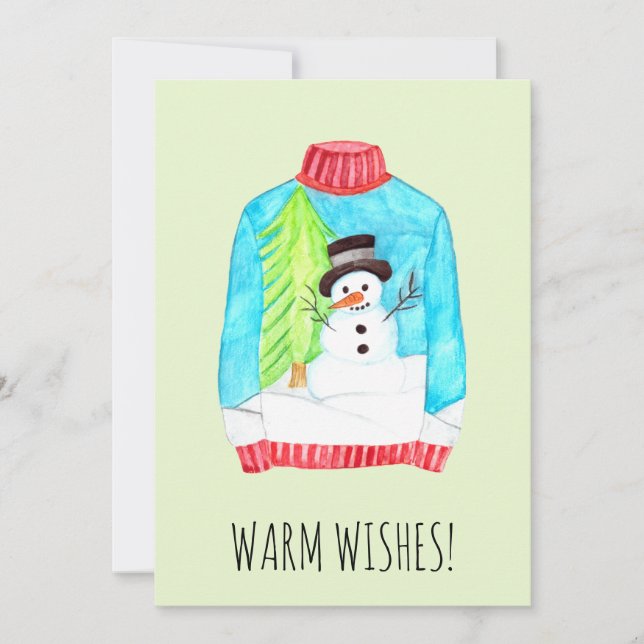 Chaleureux Chandail de Noël Carte de vacances (Devant)