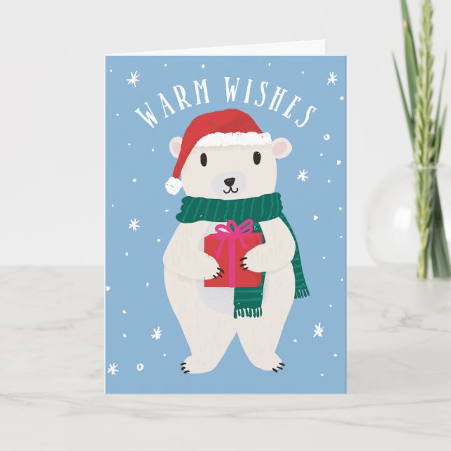 Chaleureux Voeux Beary Joyeux Noël Carte de voeux (Devant)