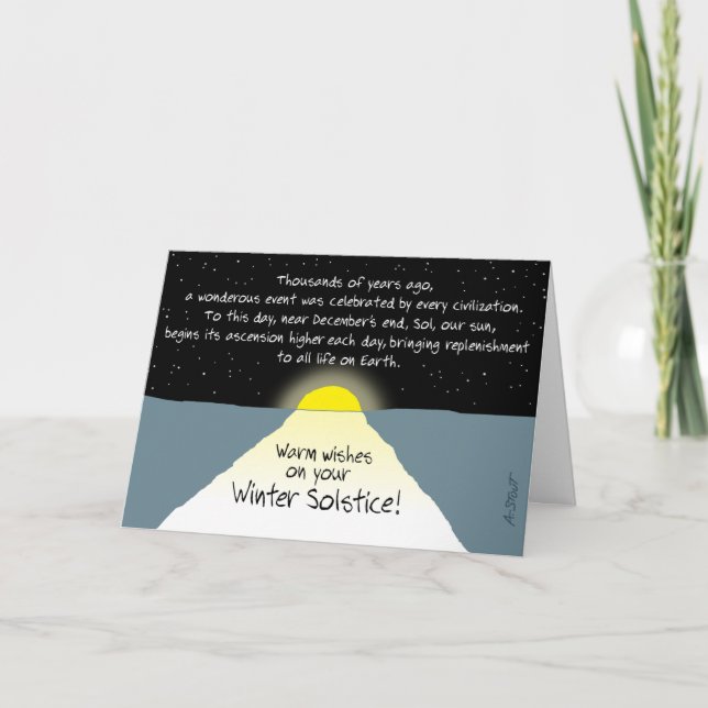 Chaleureux voeux sur votre solstice d'hiver! Carte (Devant)