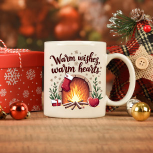 Chaleurs, Coeurs Chauds Mug de Noël