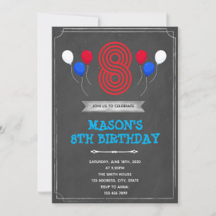 Chalk 8e anniversaire invitation