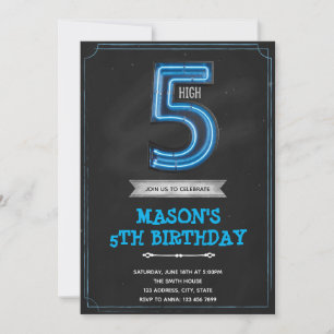 Chalk boy 5e anniversaire Invitation