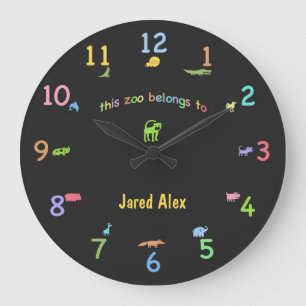 Chalk coloré Horloge animale personnalisée