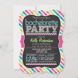 Chalk coloré look Bachelorette Party Invitation
