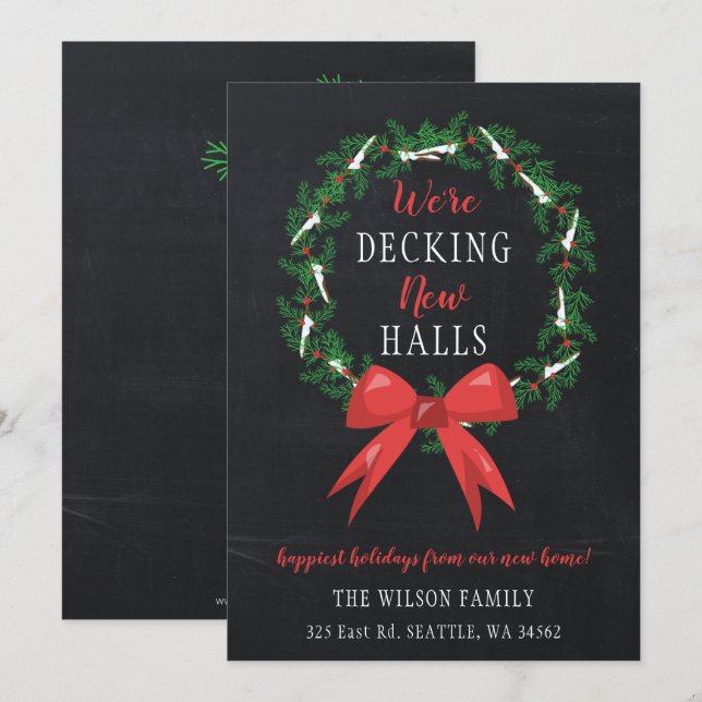 Chalk Deck The New Halls Moving Faire-part (Devant / Derrière)