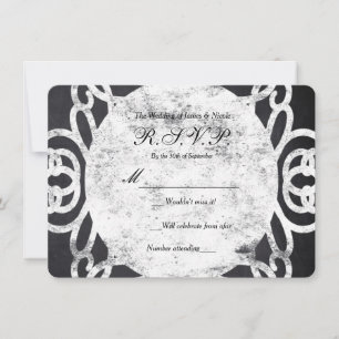 Chalk Vintage cadre élégant mariage carte RSVP