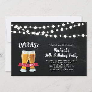 Chalkboard, 30e anniversaire Invitation de fête